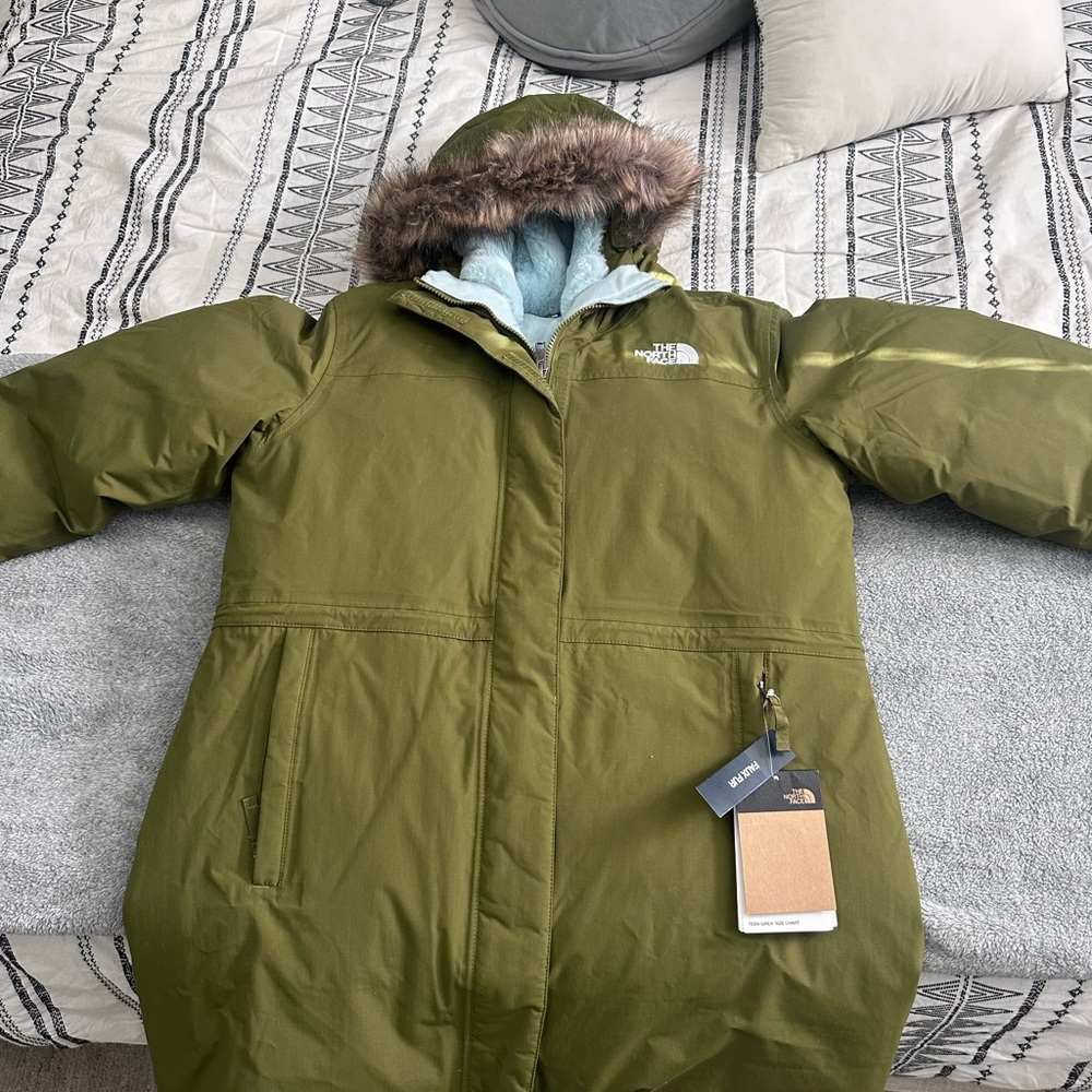 The North Face Kids' Green Hooded Puffer Jacket